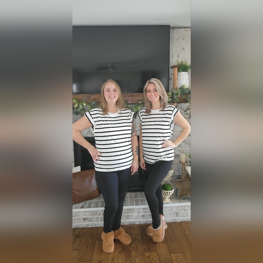 Classic Striped Black and White Tee